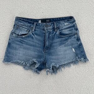 Kut from the Kloth Distressed Blue Denim Jean Shorts